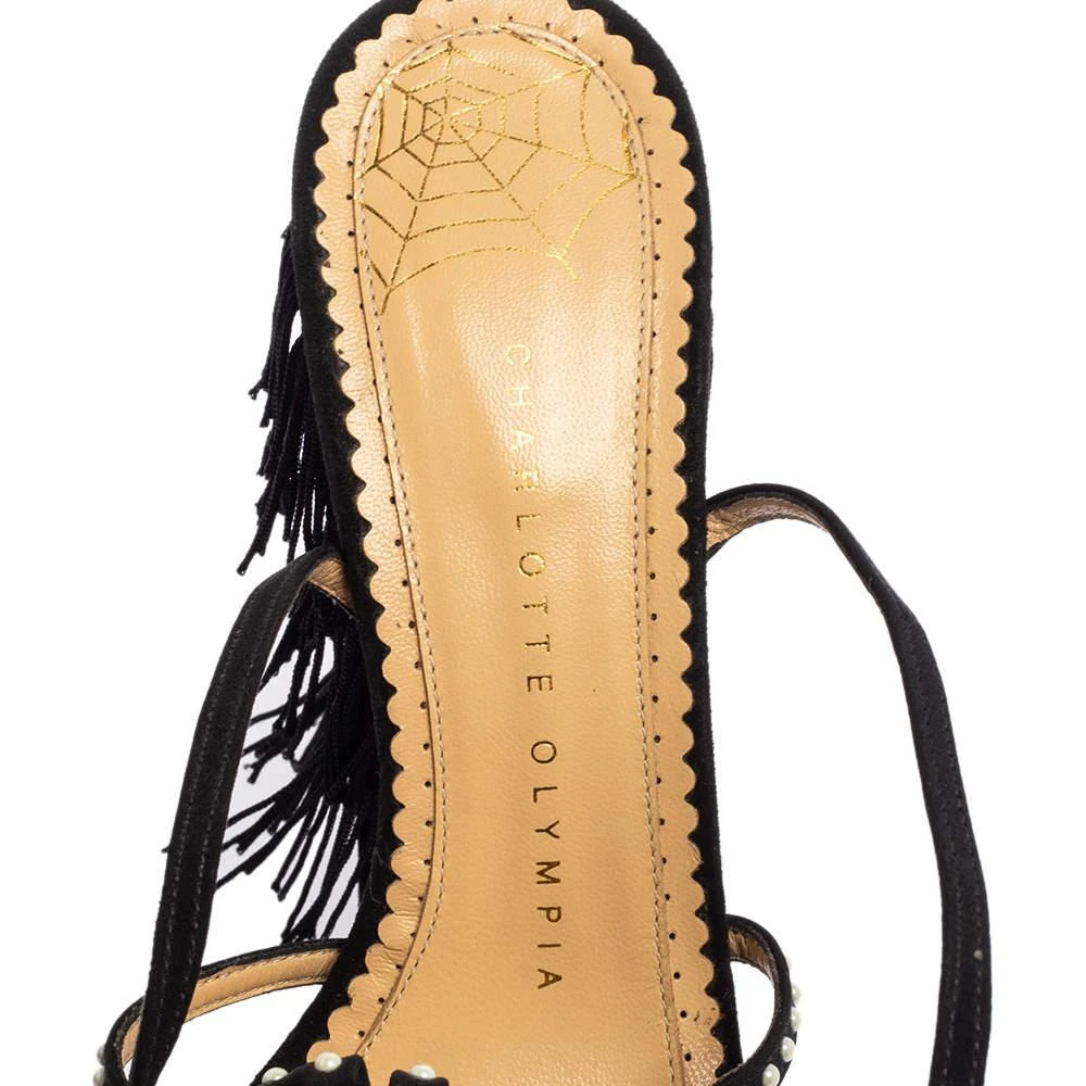 Charlotte Olympia Black Satin Miss Cha Cha Platform Sandals Size 37 商品