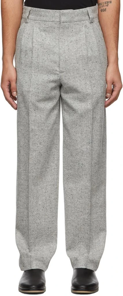 商品Fear of god|Grey Double Pleated Tapered Trousers,价格¥2839,第1张图片