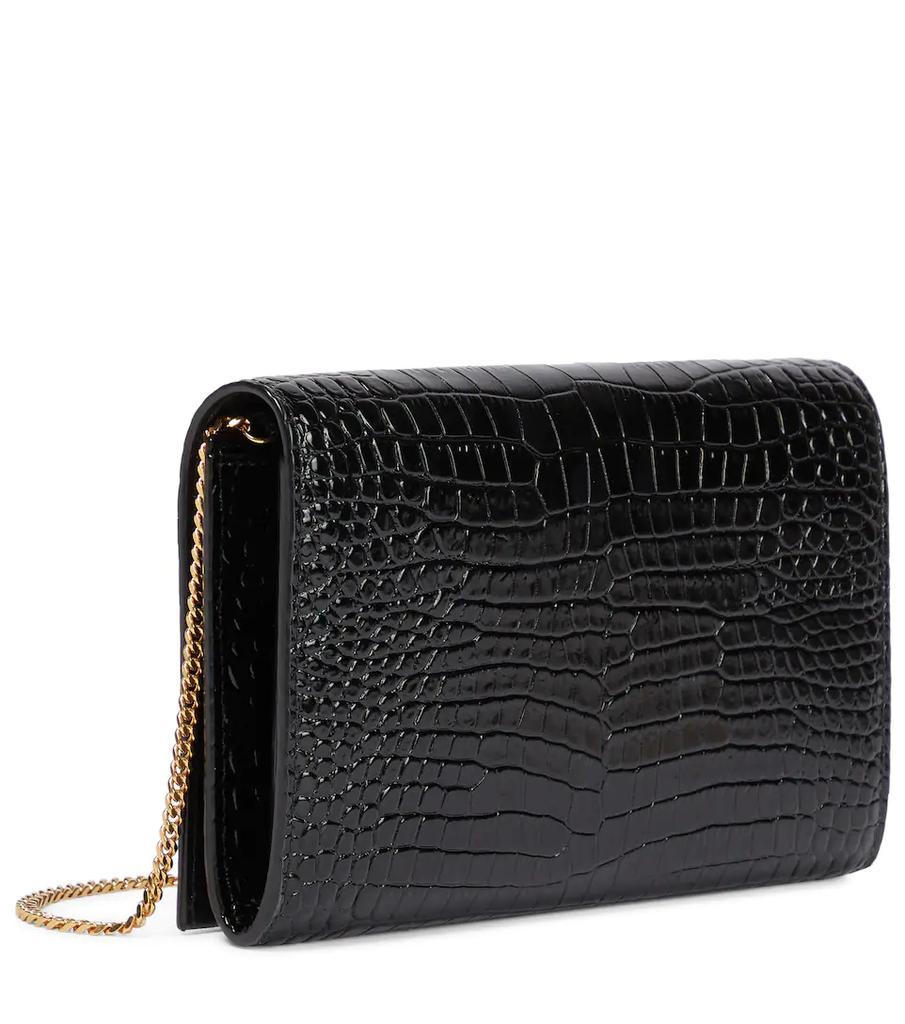 商品Yves Saint Laurent|Croc-effect leather wallet on chain,价格¥9142,第6张图片详细描述