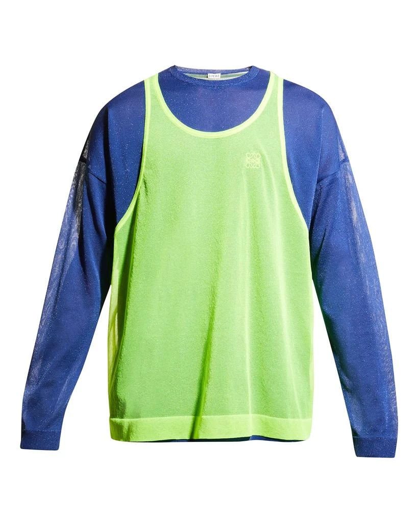 商品Loewe|Men's Layered Metallic & Neon Sweater,价格¥5574,第2张图片详细描述