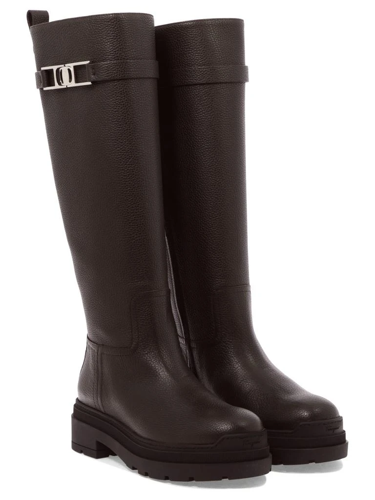 商品Salvatore Ferragamo|Salvatore Ferragamo Vara Chain Knee High Boots,价格¥11775,第3张图片详细描述