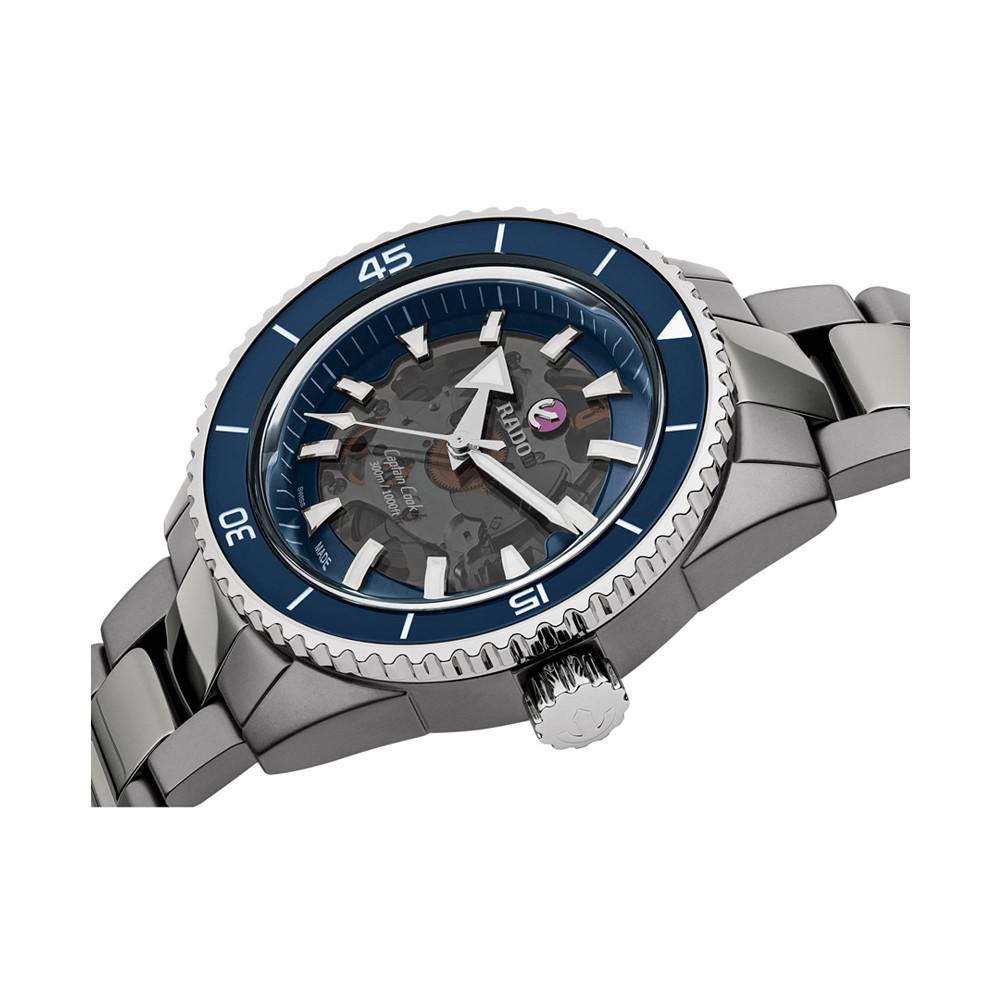 商品Rado|Men's Swiss Automatic Captain Cook Silver High Tech Ceramic Bracelet Watch 43mm,价格¥28222,第5张图片详细描述