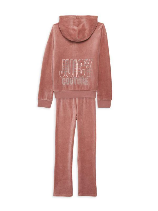 商品Juicy Couture|Girl’s 2-Piece Velour Track Set,价格¥201,第2张图片详细描述