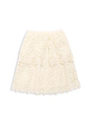 商品Self Portrait|Little Girl's & Girl's Guipure Lace Tiered Skirt,价格¥281,第1张图片