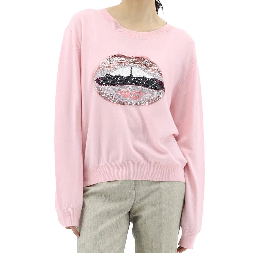商品MARKUS LUPFER|Ladies Sequin Lips Sweater in Pink,价格¥1505,第1张图片