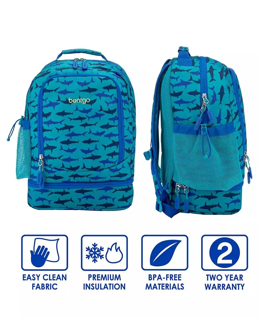 商品Bentgo|2-in-1 Backpack & Insulated Lunch Bag - Shark,价格¥298,第5张图片详细描述