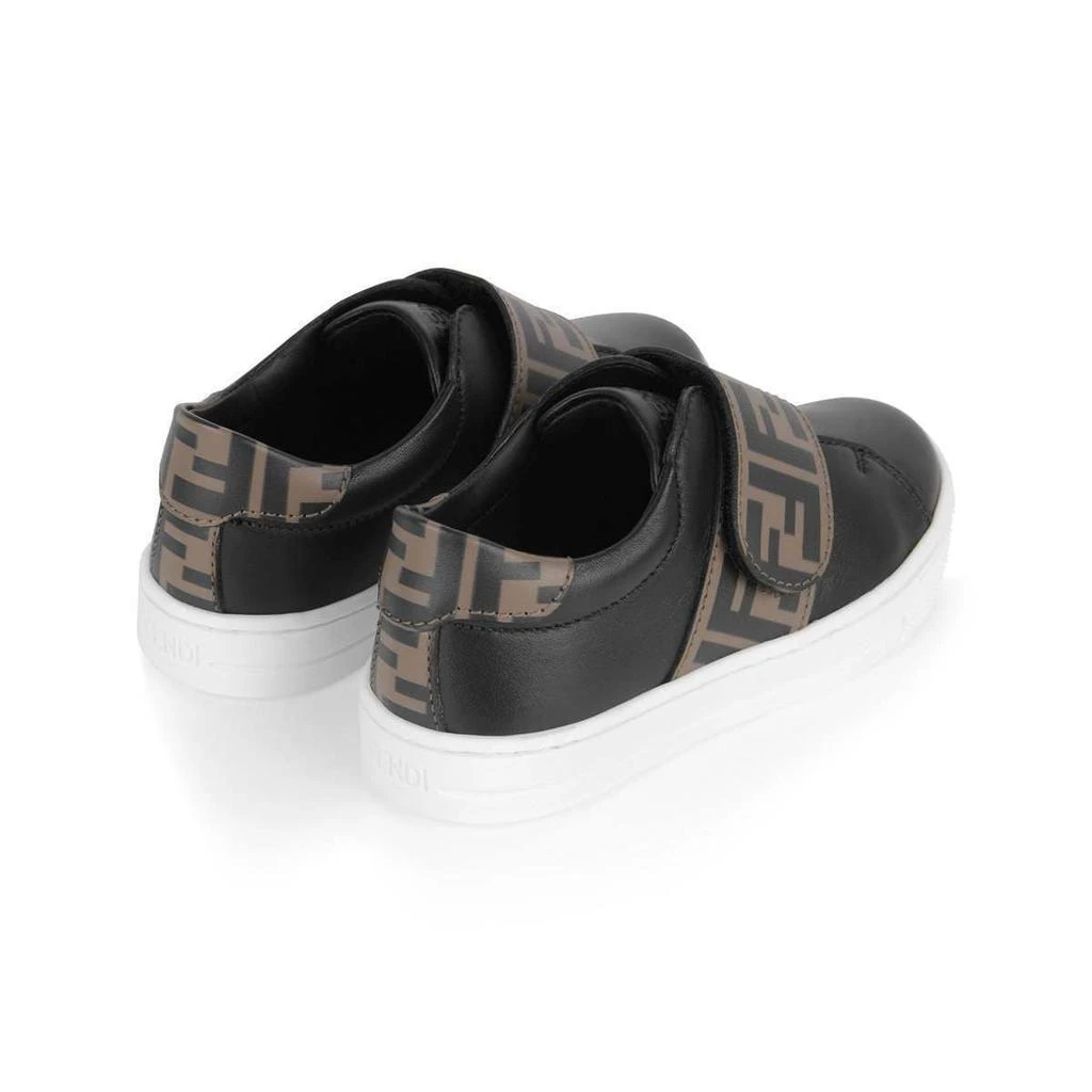 商品Fendi|Fendi  Purple Kids White & Brown Leather FF Logo Trainers,价格¥2723,第3张图片详细描述