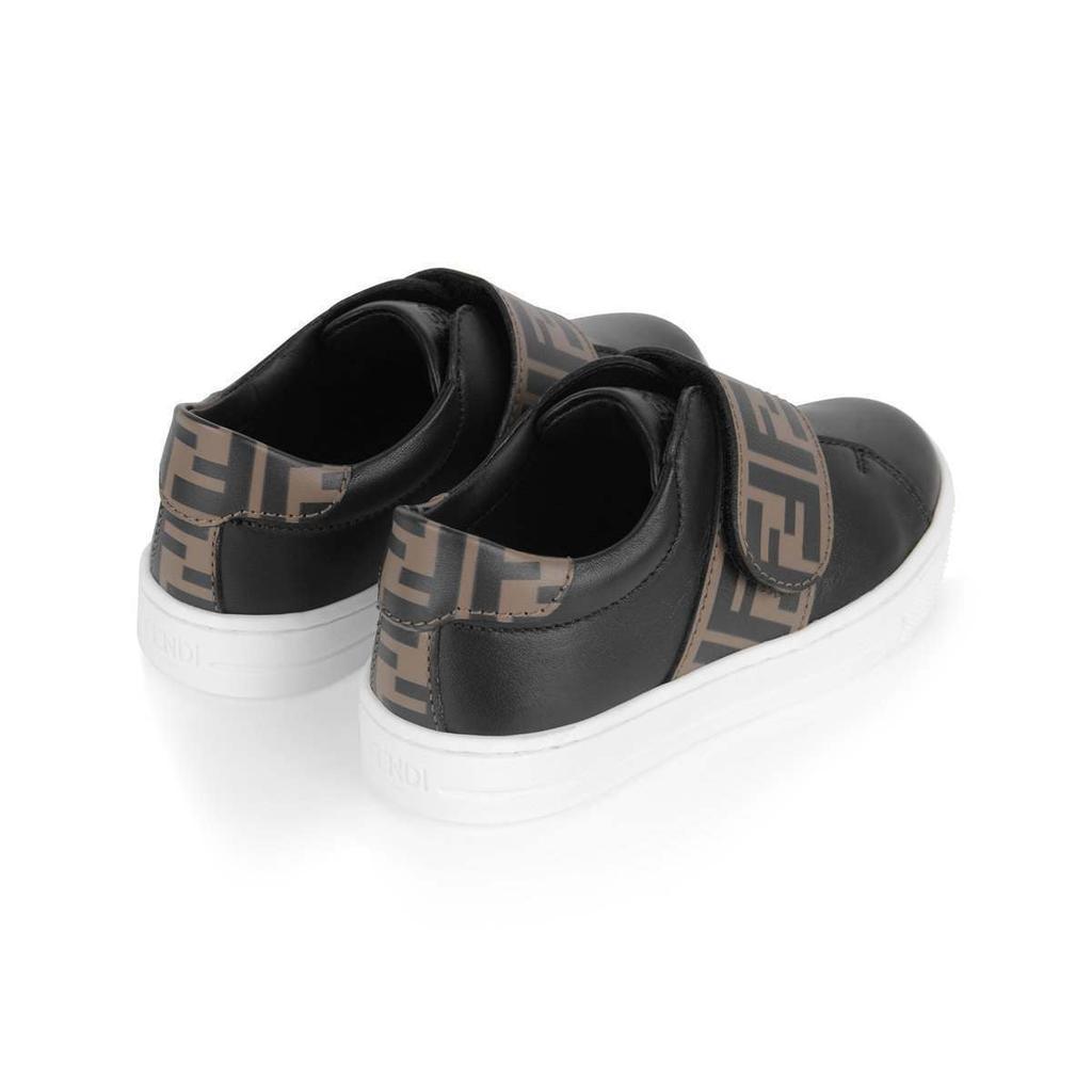 商品Fendi|Fendi  Purple Kids White & Brown Leather FF Logo Trainers,价格¥2499,第5张图片详细描述