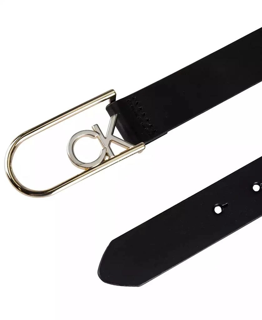 商品Calvin Klein|Two-Tone Monogram Buckle Leather Belt,价格¥169,第4张图片详细描述