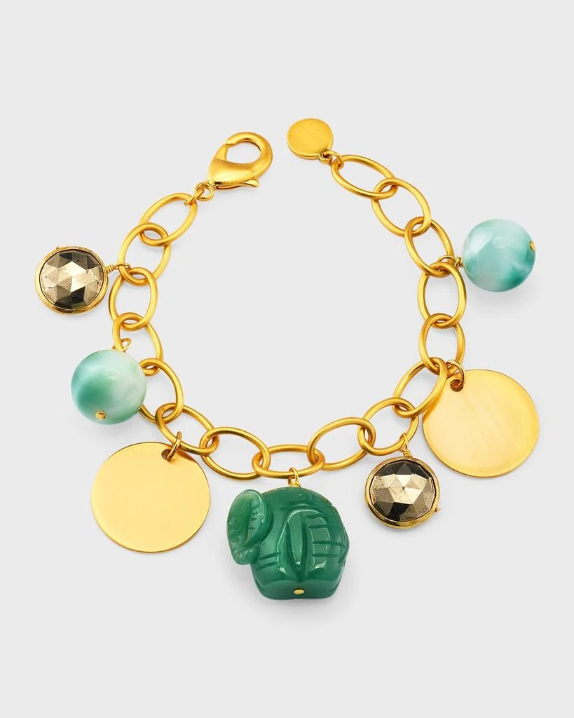 商品NEST Jewelry|Jade Elephant Charm Bracelet,价格¥971,第1张图片