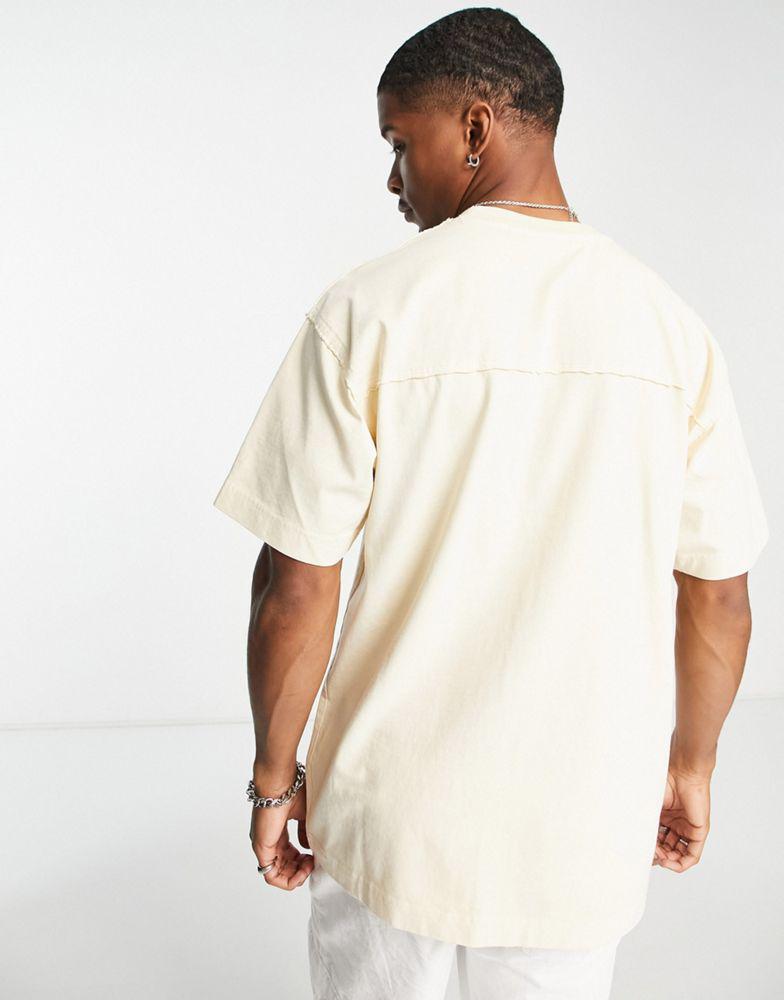 Carhartt WIP marfa raw seam t-shirt in light beige商品第3张图片规格展示