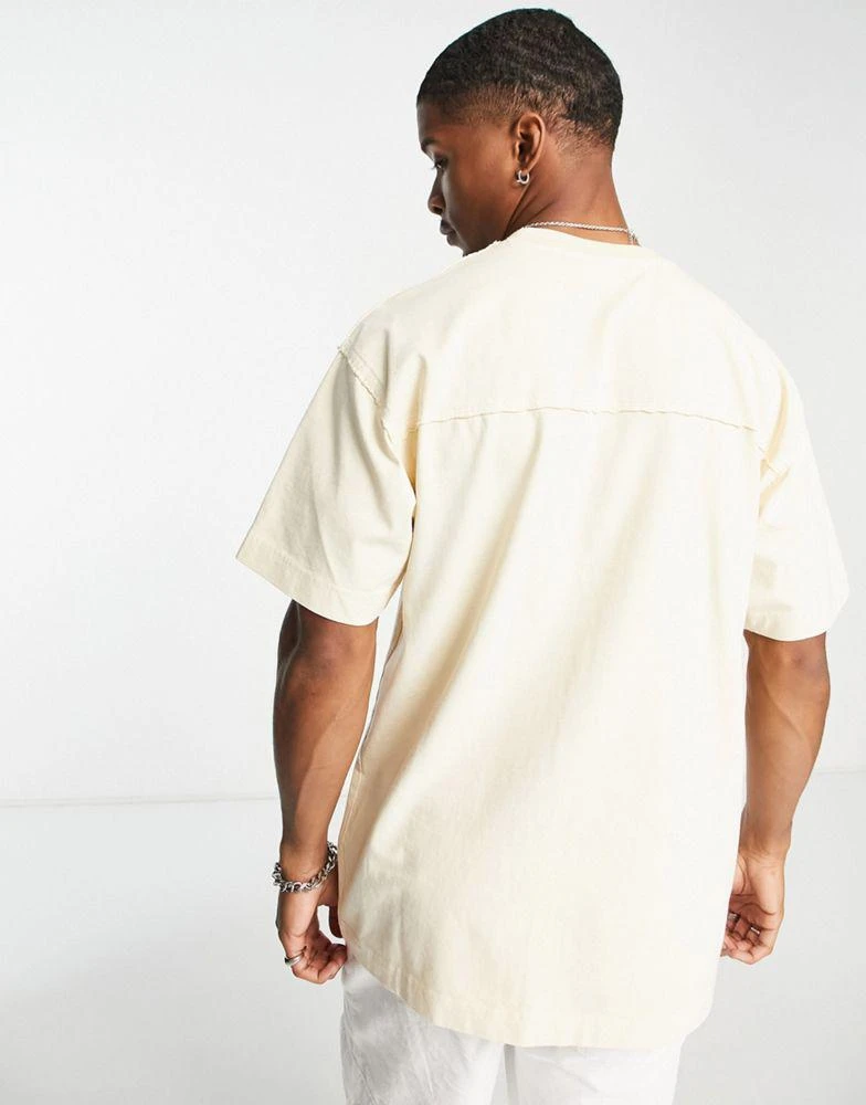 商品Carhartt WIP|Carhartt WIP marfa raw seam t-shirt in light beige,价格¥513,第3张图片详细描述