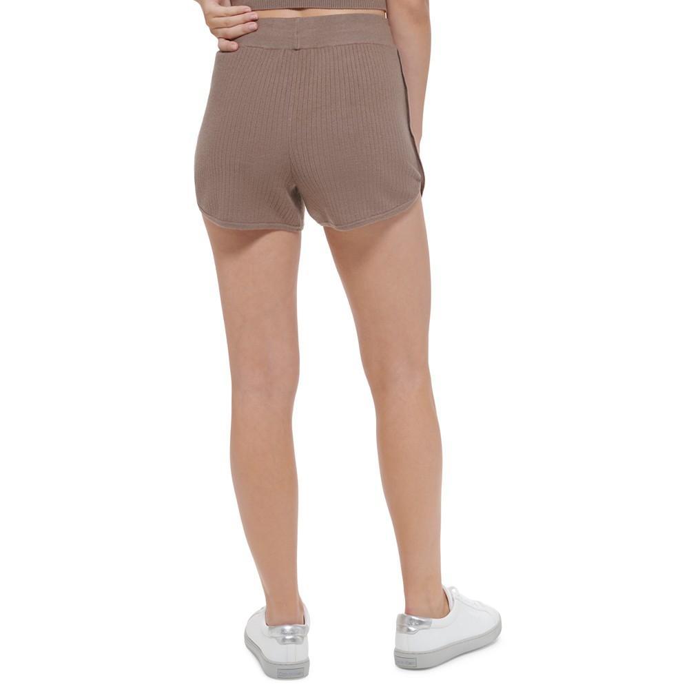 商品Calvin Klein|Women's Ribbed-Knit Drawstring Shorts,价格¥168,第4张图片详细描述
