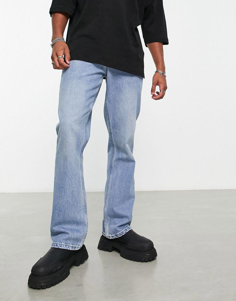 ASOS DESIGN retro bootcut jeans in mid wash blue商品第4张图片规格展示