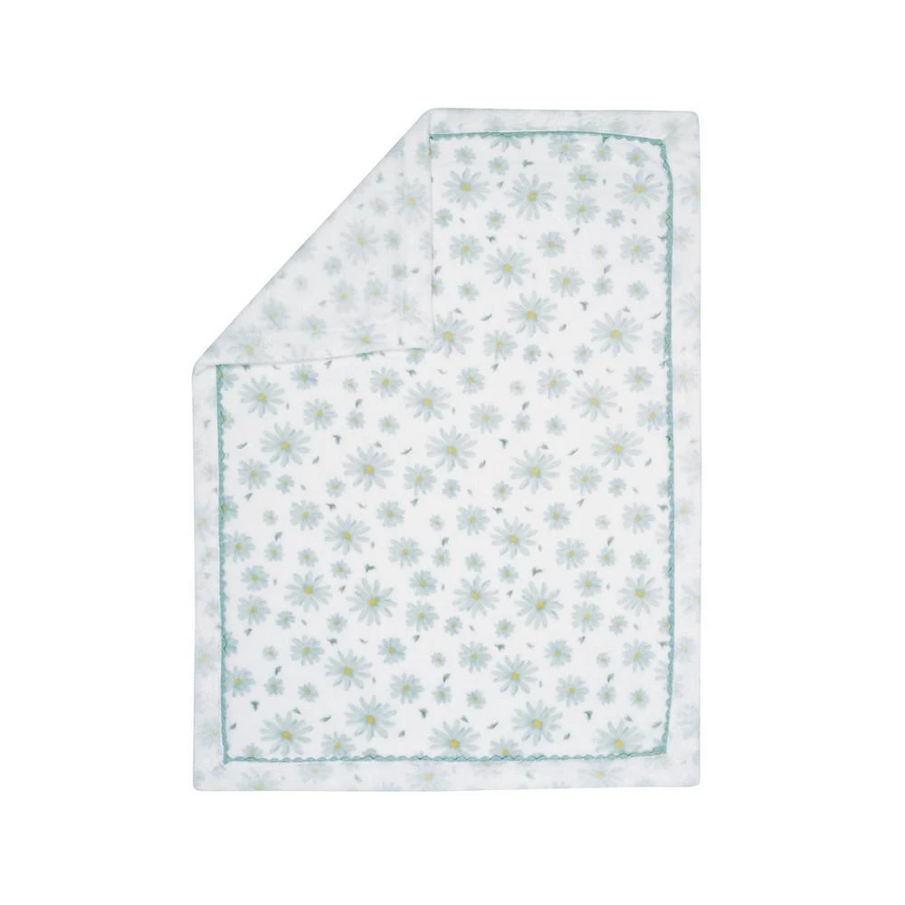 商品Lambs & Ivy|Sweet Daisy White/Blue Floral Soft Luxury Fleece Baby Blanket,价格¥186,第2张图片详细描述