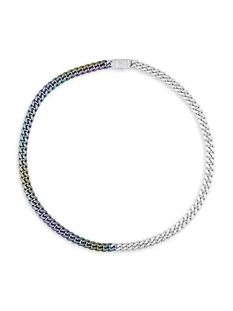 商品Darkai|Two-Tone 18K White Gold-Plated & Cubic Zirconia Cuban-Link Chain Necklaces,价格¥1224,第1张图片