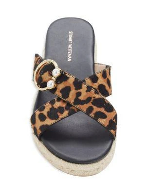 Leopard-Print Calf Hair Espadrille Sandals 商品