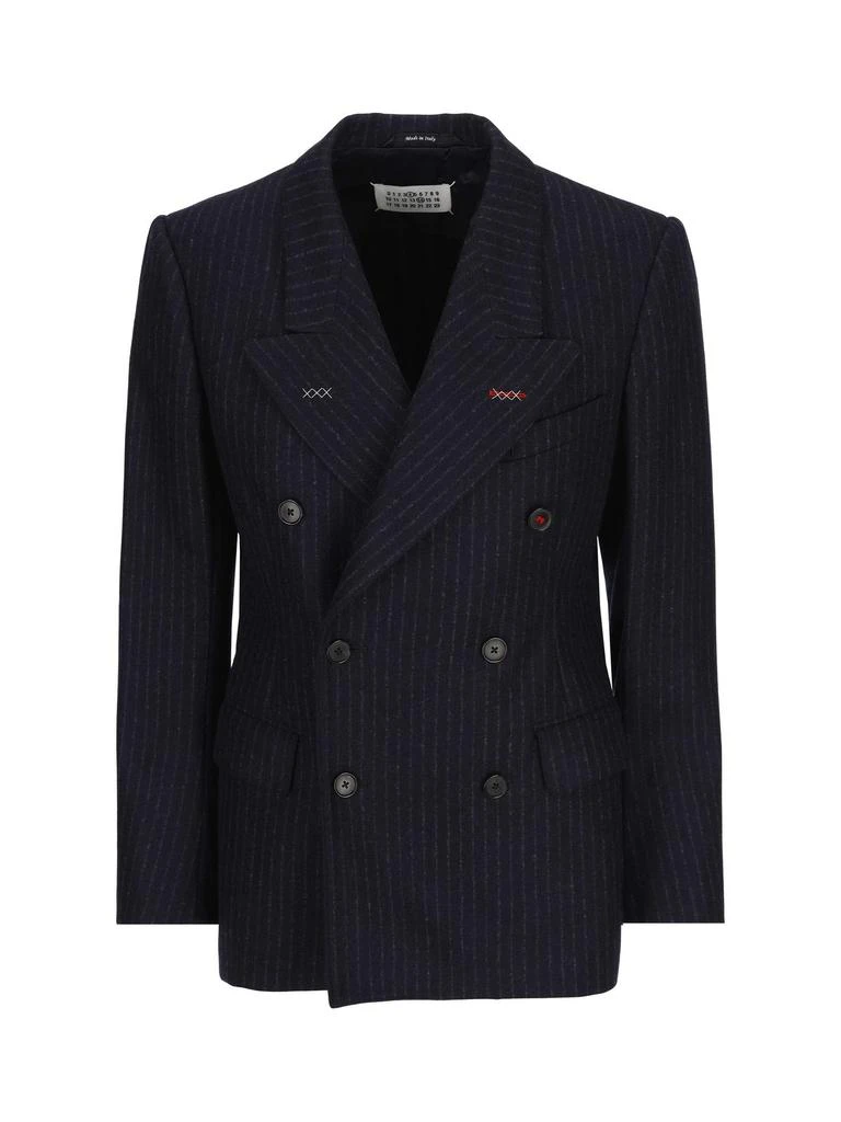 商品MAISON MARGIELA|Maison Margiela Double-Breasted Striped Blazer,价格¥15499,第1张图片