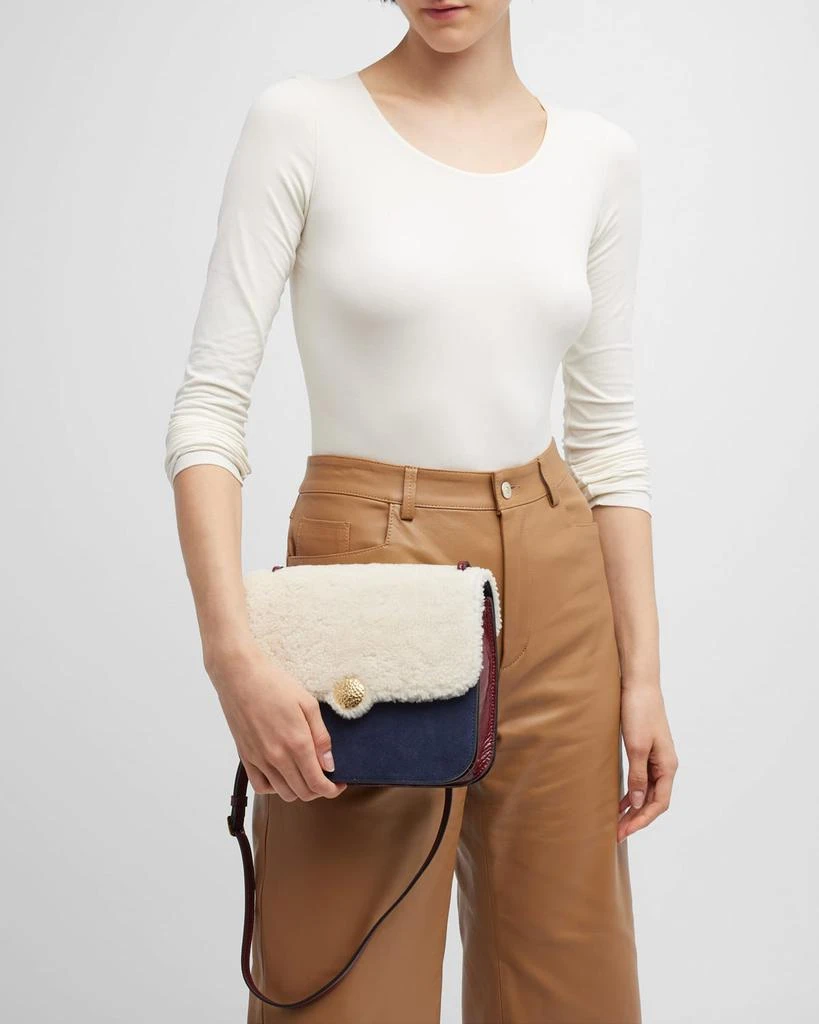 商品Staud|Tess Lamb Shearling Crossbody Bag,价格¥1496,第4张图片详细描述