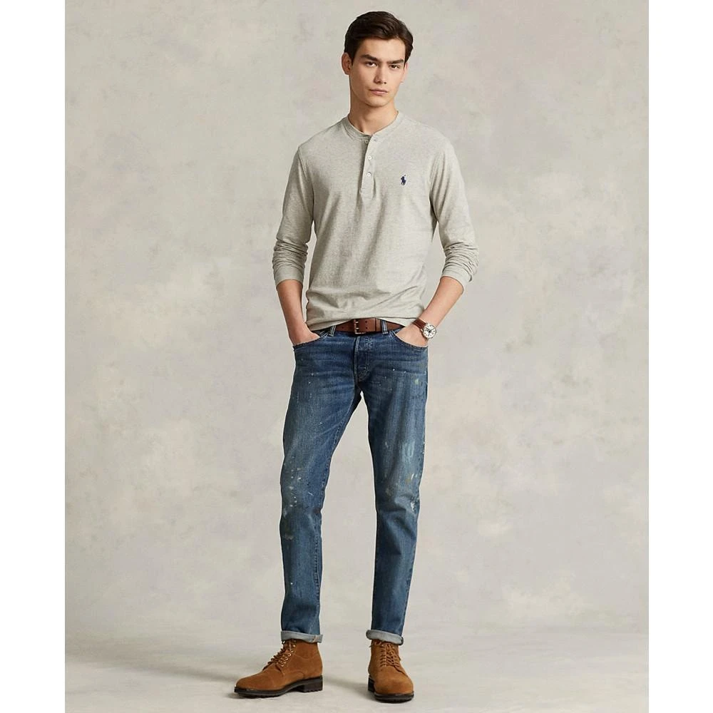 商品Ralph Lauren|Men's Cotton Slub Jersey Henley Shirt,价格¥356,第4张图片详细描述