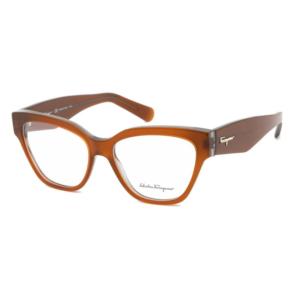 商品Salvatore Ferragamo|Salvatore Ferragamo Women's Eyeglasses - Brown/Grey Cat-Eye Plastic Frame | SF2875 243,价格¥492,第1张图片