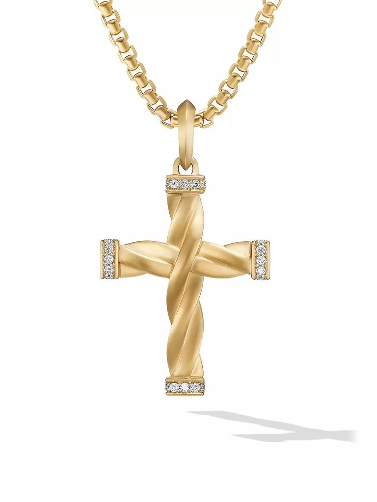 商品David Yurman|DY Helios™ Cross Pendant in 18K Yellow Gold, 48MM,价格¥23226,第1张图片