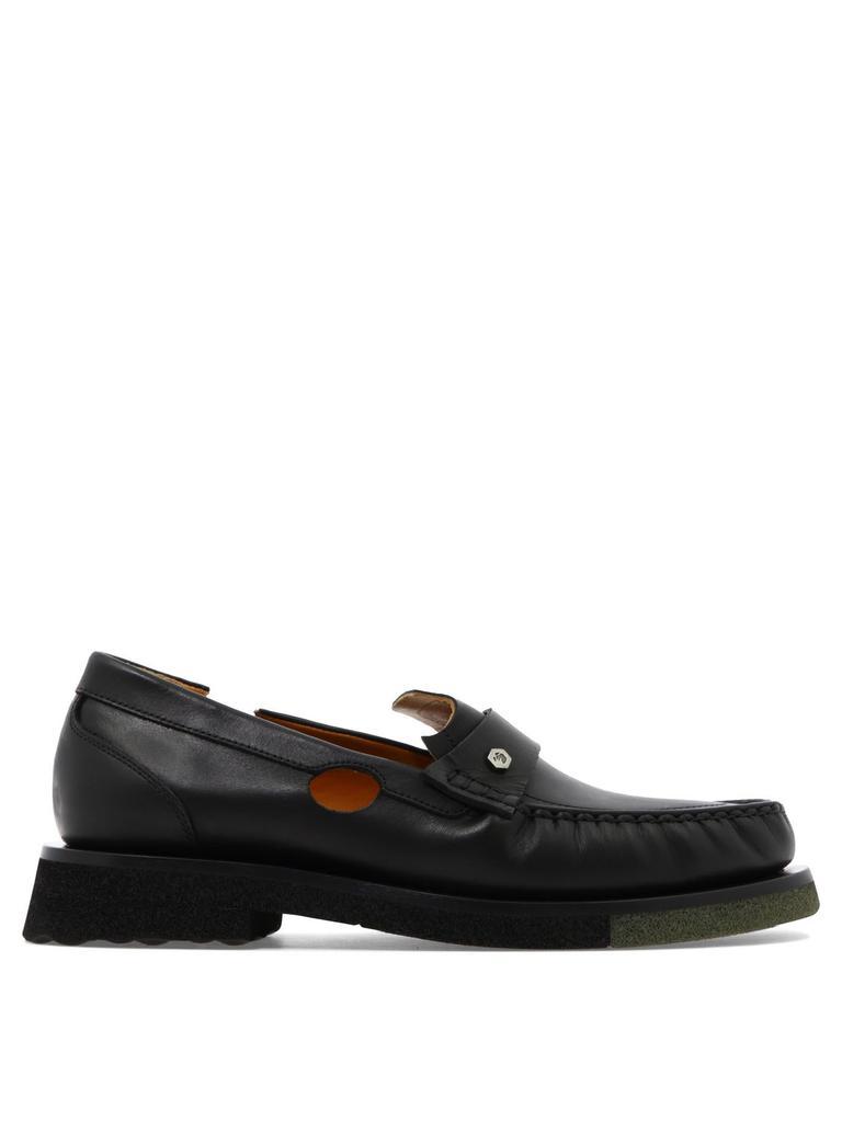 商品Off-White|Off White Men's  Black Leather Loafers,价格¥4488,第1张图片