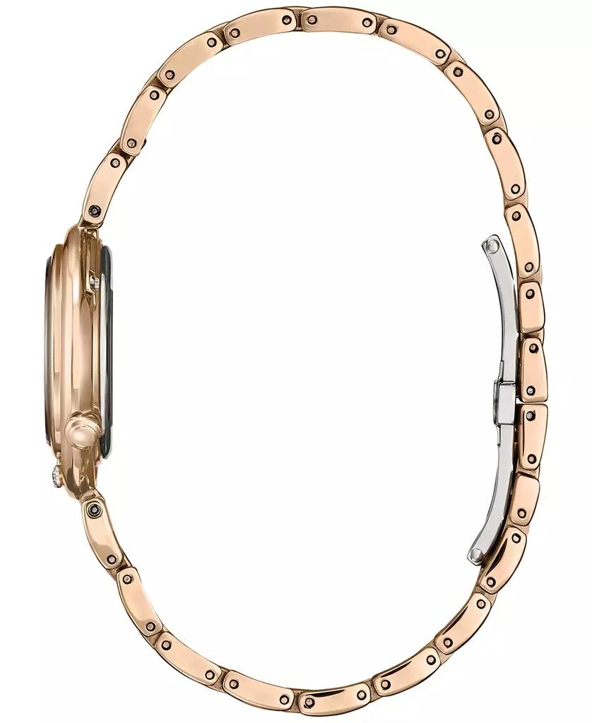 商品Citizen|Eco-Drive Women's Arcly Diamond (1/10 ct. t.w.) Rose Gold-Tone Stainless Steel Bracelet Watch 30mm,价格¥5689,第2张图片详细描述