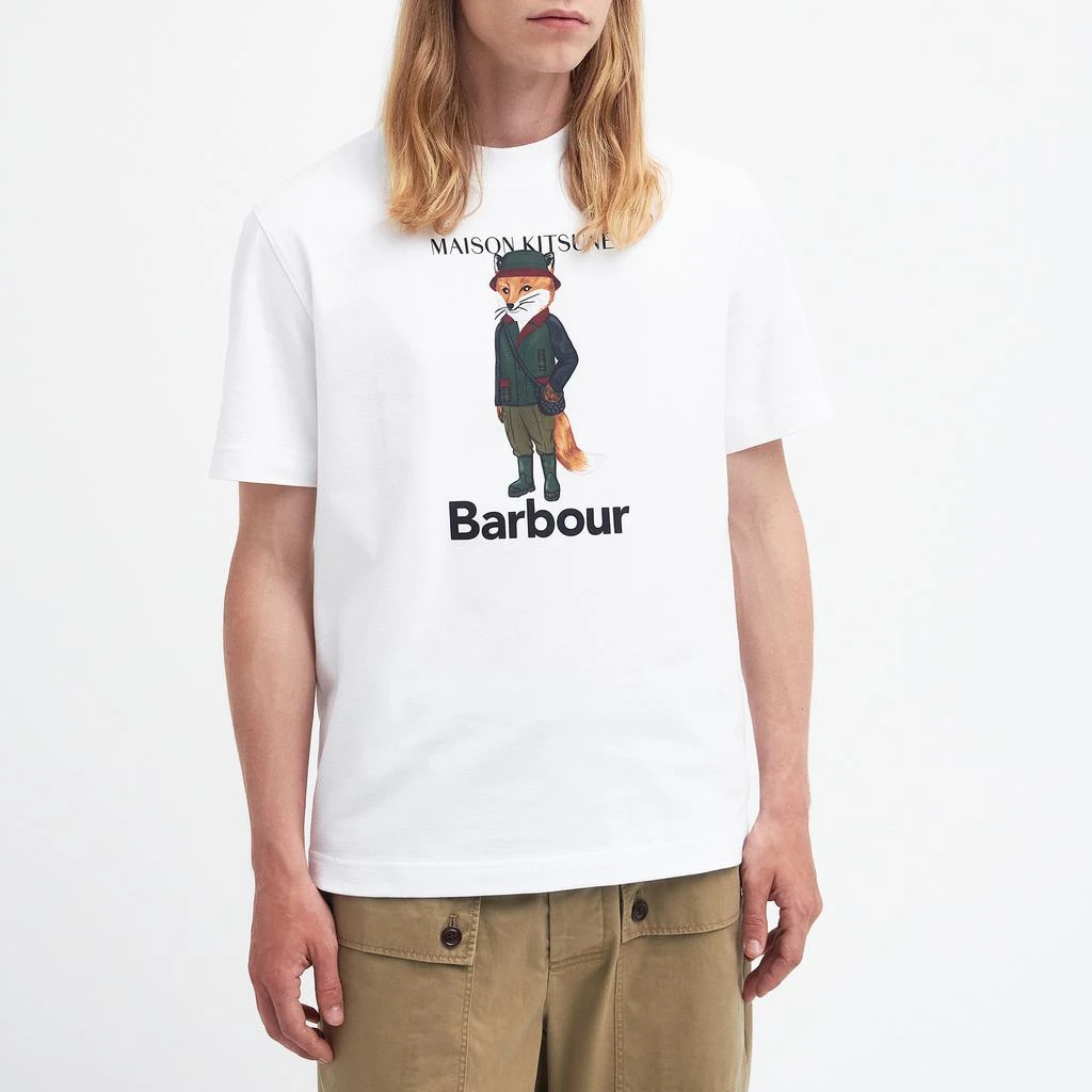 商品Barbour|Barbour x Maison Kitsuné Beaufort Fox Cotton-Jersey T-Shirt,价格¥373,第1张图片