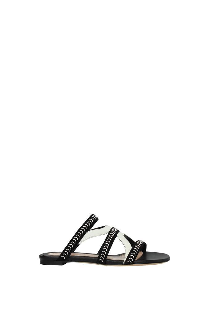 商品Alexander McQueen|Sandals Suede Black White,价格¥2020,第1张图片