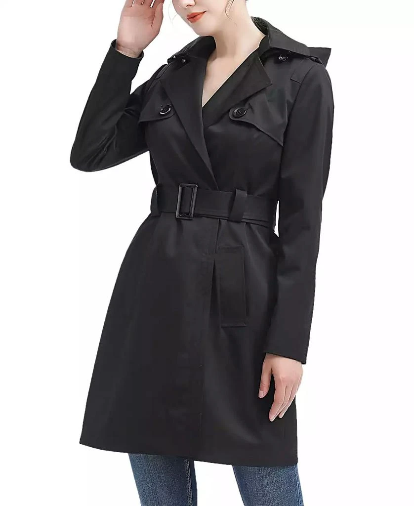 商品kimi + kai|Women's Angie Water Resistant Hooded Trench Coat,价格¥638,第3张图片详细描述