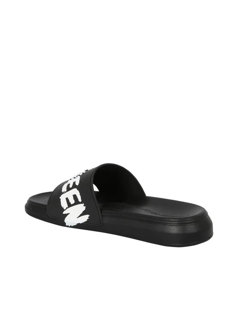 商品Alexander McQueen|Black Slide Sandals By Alexander Mcqueen; Feature The Iconic Logo In The Strap, Practical And Functional Design,价格¥1917,第3张图片详细描述