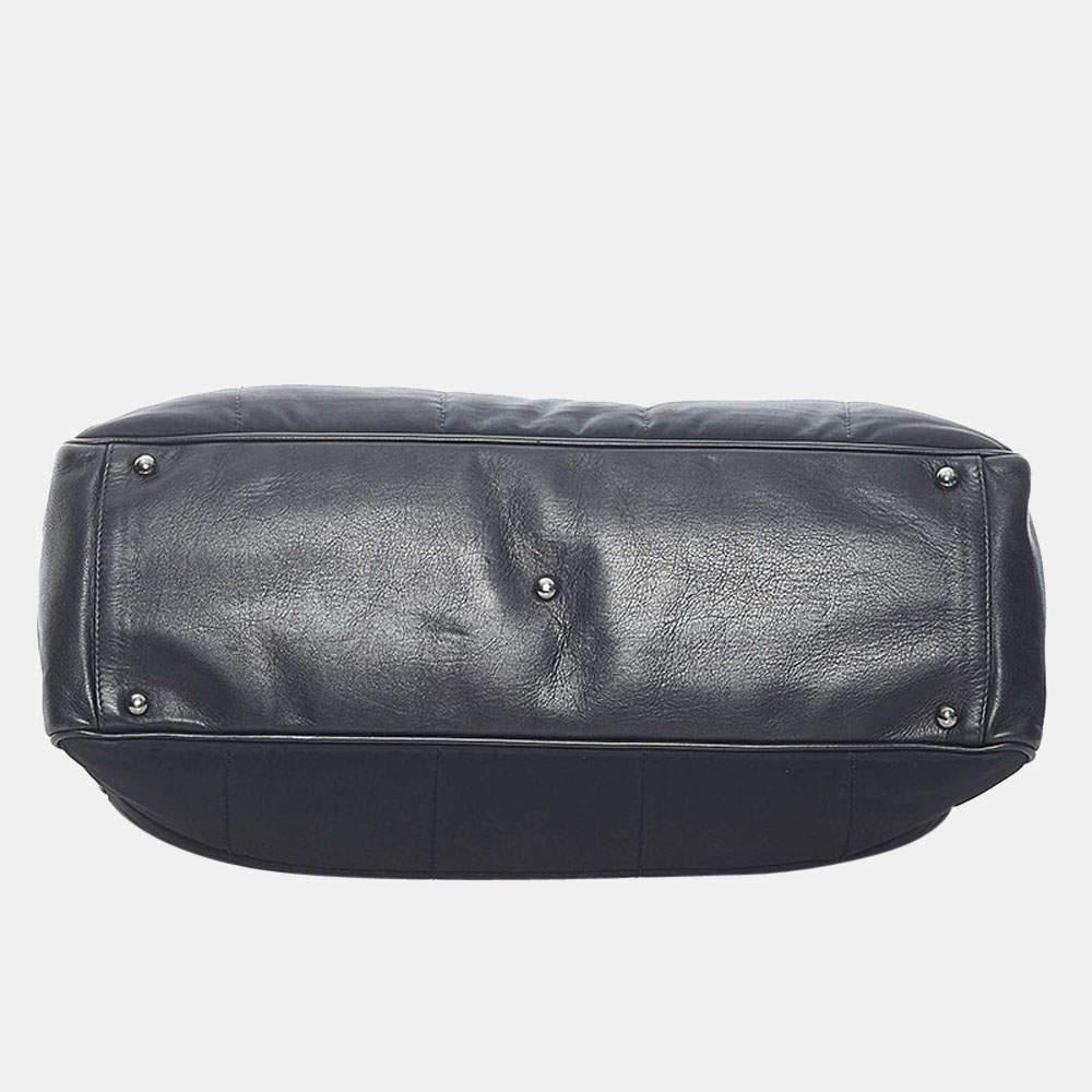 商品[二手商品] Chanel|Chanel Black Nylon Leather Boston CC Satchel Bag,价格¥7534,第6张图片详细描述