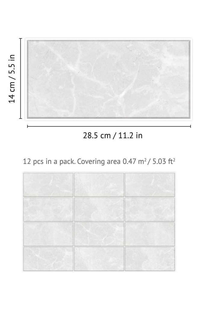 商品WALPLUS|Urban Concrete Wall Tile Sticker,价格¥237,第2张图片详细描述