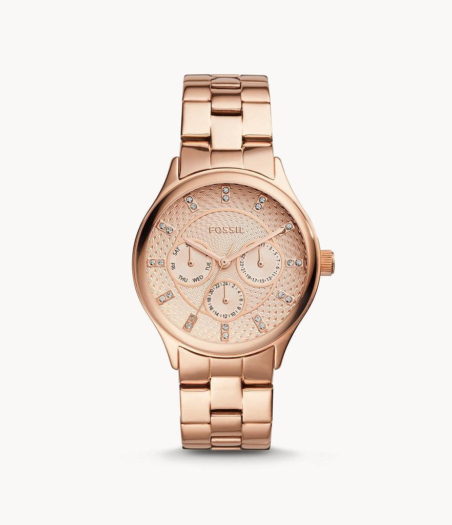 商品Fossil|Fossil Women Modern Sophisticate Multifunction, Rose Gold-Tone Stainless Steel Watch,价格¥418,第1张图片