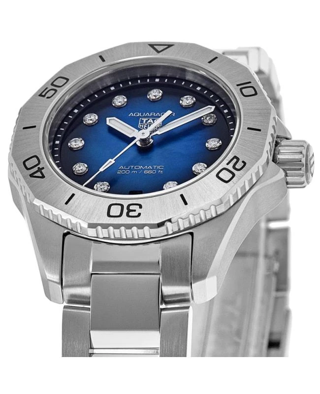 商品TAG Heuer|Tag Heuer Aquaracer Professional 200 Date Blue Diamond Dial  Women's Watch WBP2411.BA0622,价格¥20077,第2张图片详细描述