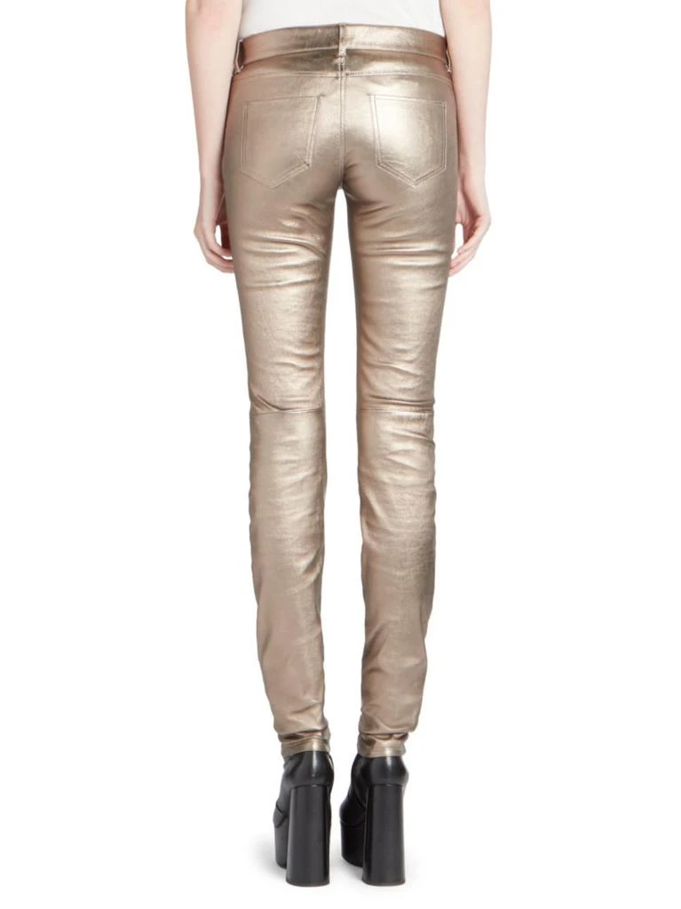商品Yves Saint Laurent|Mid Rise Metallic Leather Pants,价格¥5983,第2张图片详细描述
