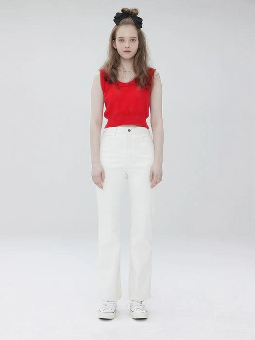 商品MUDIDI|Round Neck Knit Vest 003 Red,价格¥907,第1张图片