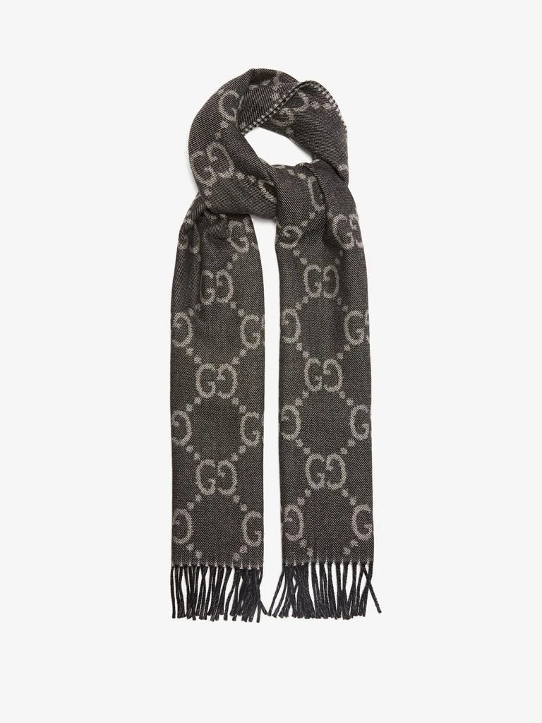 商品Gucci|GG logo-jacquard wool scarf,价格¥3654,第1张图片