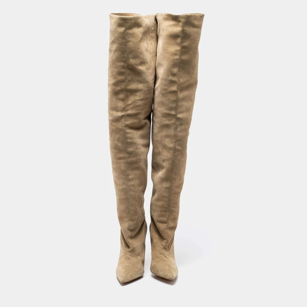 商品[二手商品] YEEZY|Yeezy Season 5 Beige Suede Over The Knee Length Pointed Toe Boots Size 39,价格¥3426,第3张图片详细描述