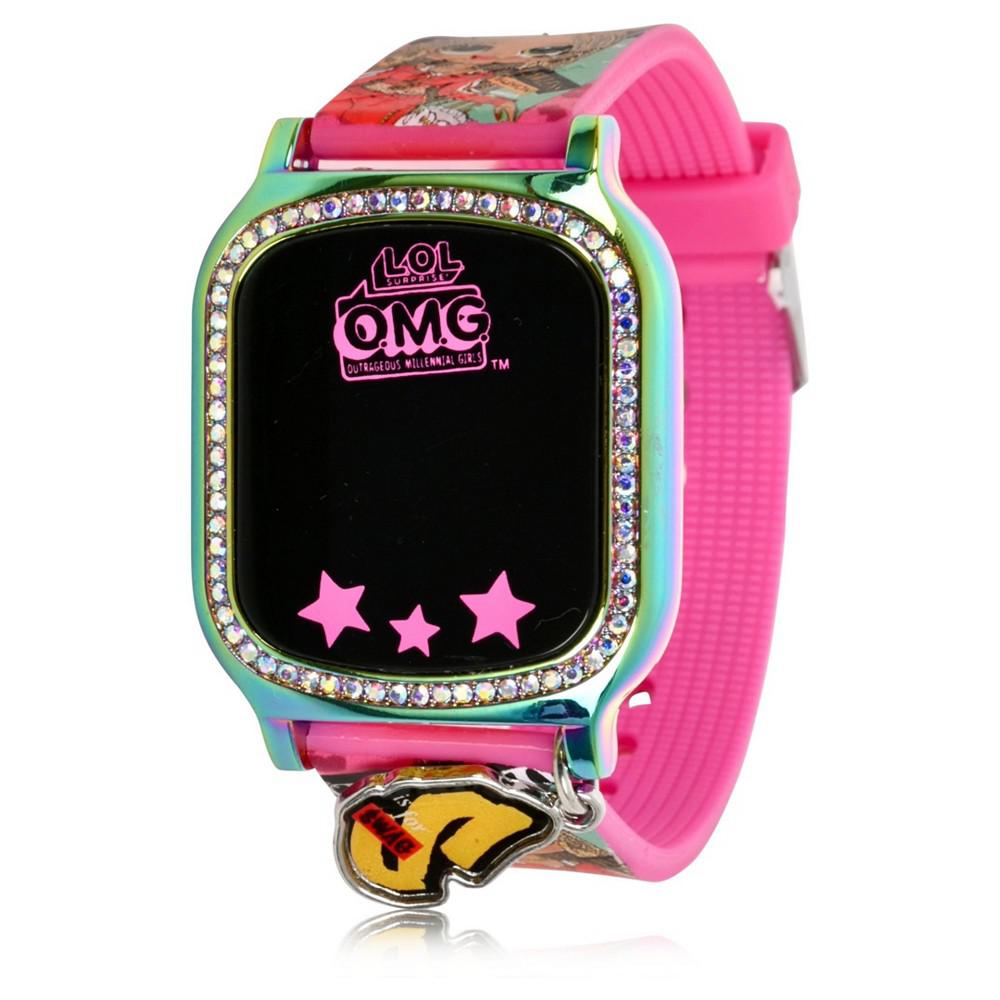 Omg Kid's Touch Screen Pink Silicone Strap LED Watch, with Hanging Charm 36mm x 33 mm商品第2张图片规格展示