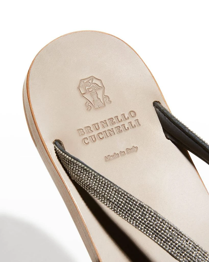 商品Brunello Cucinelli|Monili Leather Thong Sandals,价格¥5695,第4张图片详细描述