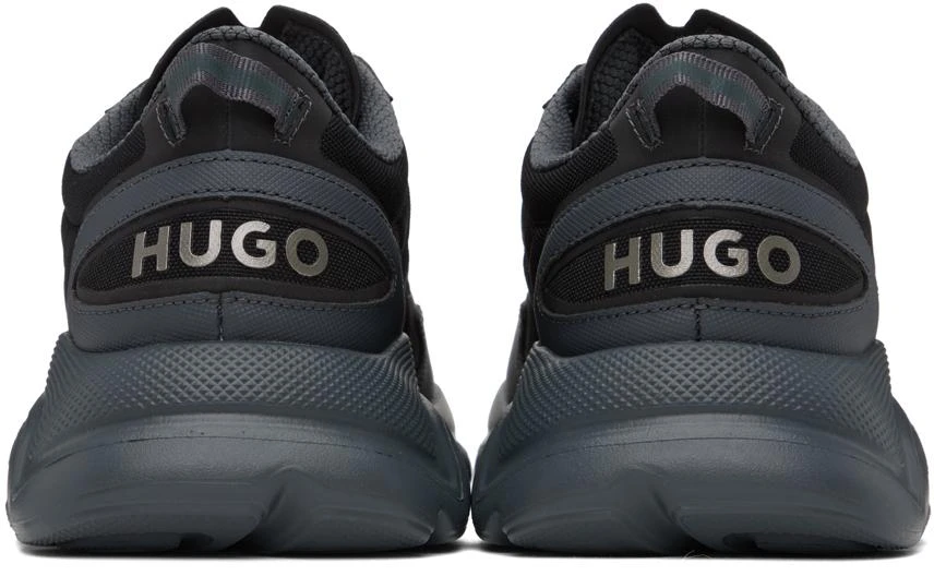 商品Hugo Boss|Black Lace-Up Sneakers,价格¥876,第2张图片详细描述