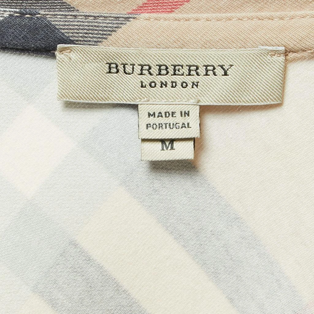 商品[二手商品] Burberry|Burberry Beige Checked Stretch Cotton Long Sleeve T-Shirt M,价格¥2014,第4张图片详�细描述