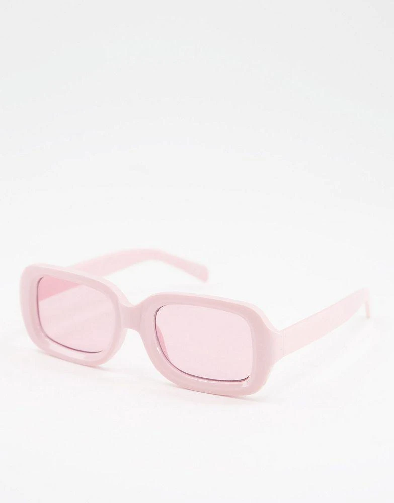 商品ASOS|ASOS DESIGN square sunglasses in pink with tonal lens - PINK,价格¥80,第1张图片