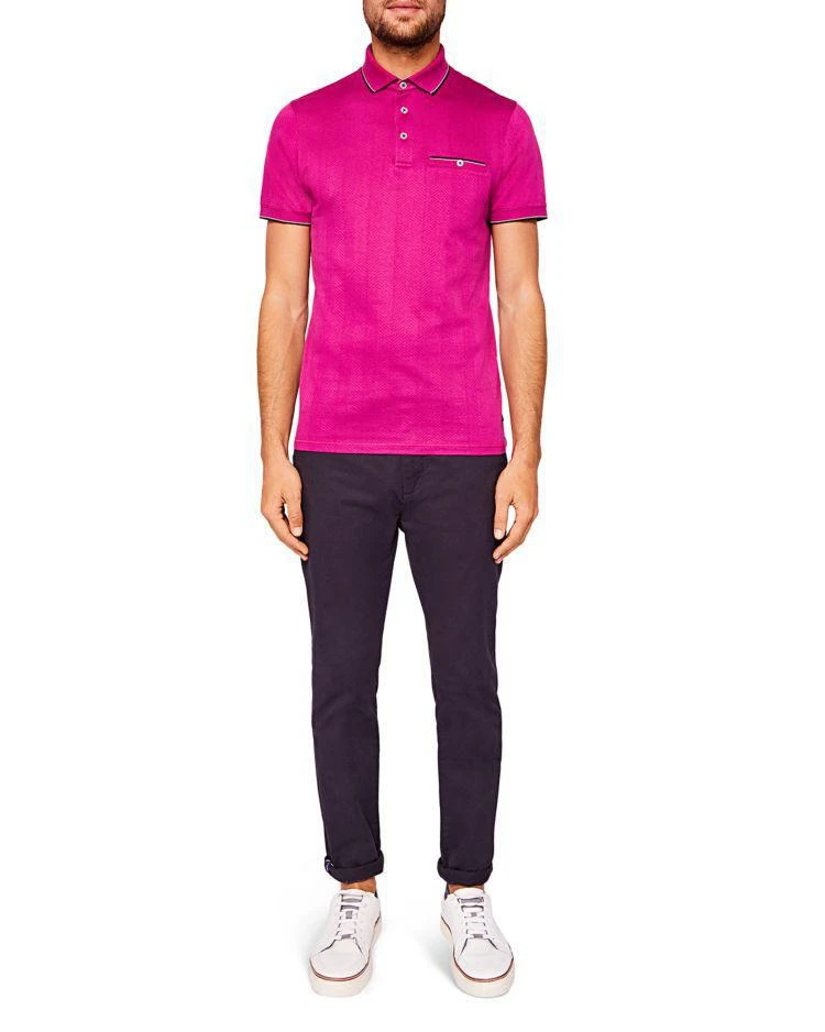 商品Ted Baker London|Ted Baker Square Herringbone Jacquard Regular Fit Polo,价格¥426,第3张图片详细描述