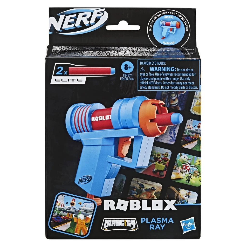 商品Nerf|NERF Roblox Mad City: Plasma Ray Dart Blaster, Pull-Down Priming Handle, 2 Elite Darts, Code to Unlock in-Game Virtual Item,价格¥82,第3张图片详细描述