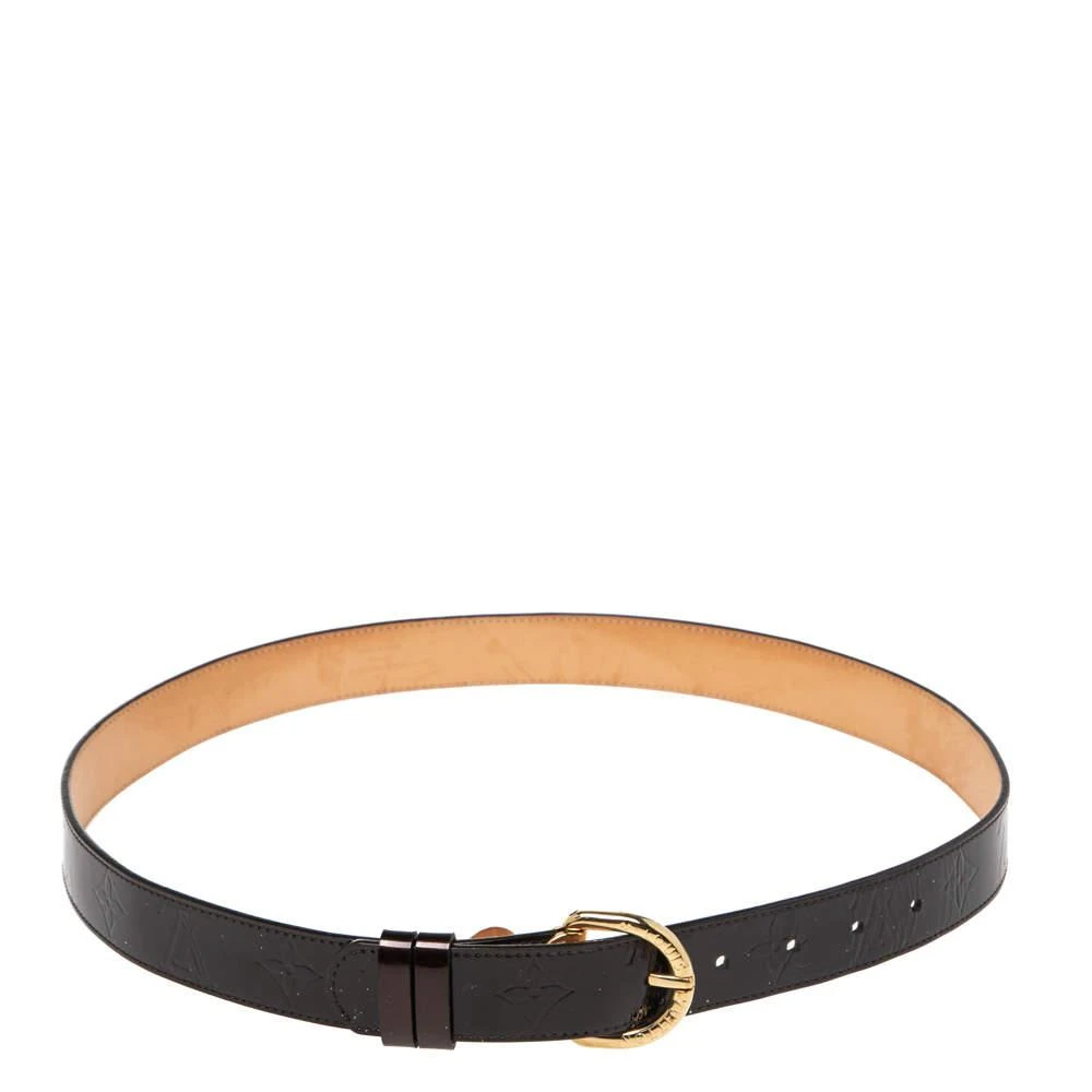 商品[二手商品] Louis Vuitton|Louis Vuitton Amarante Monogram Vernis Patent Leather Buckle Belt 90CM,价格¥1408,第1张图片