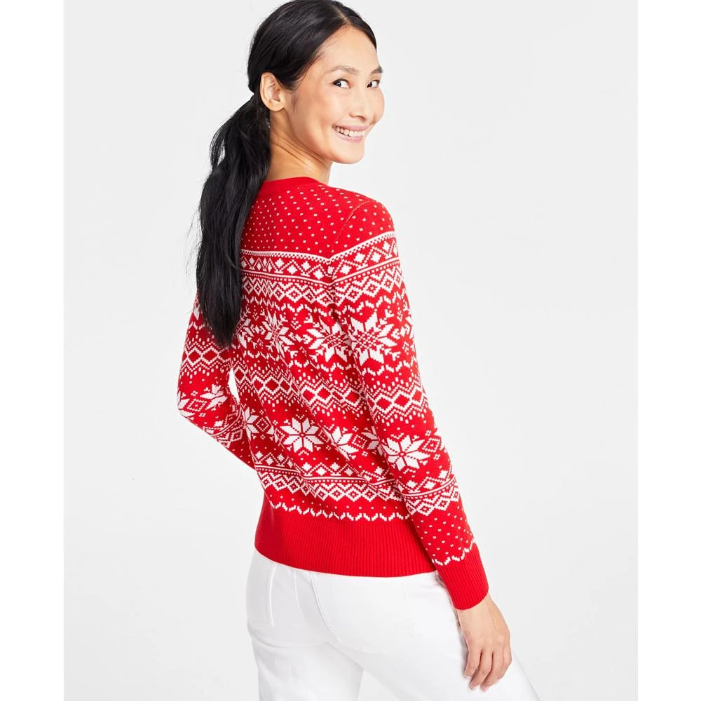 商品Charter Club|Holiday Lane Women's Festive Fair Isle Snowflake Sweater, Created for Macy's,价格¥188,第2张图片详细描述