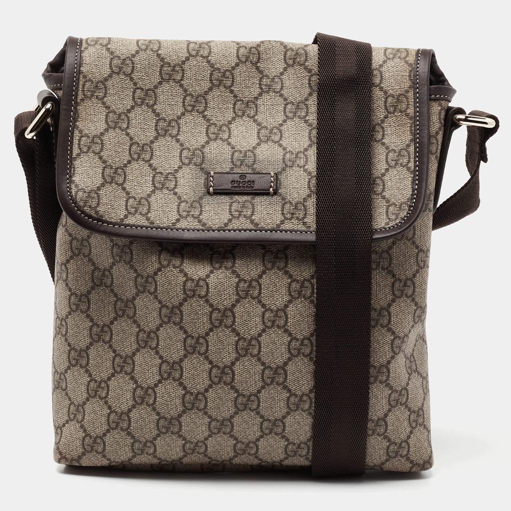 Gucci Beige/Brown GG Supreme Canvas Messenger Diaper Bag商品第1张图片规格展示